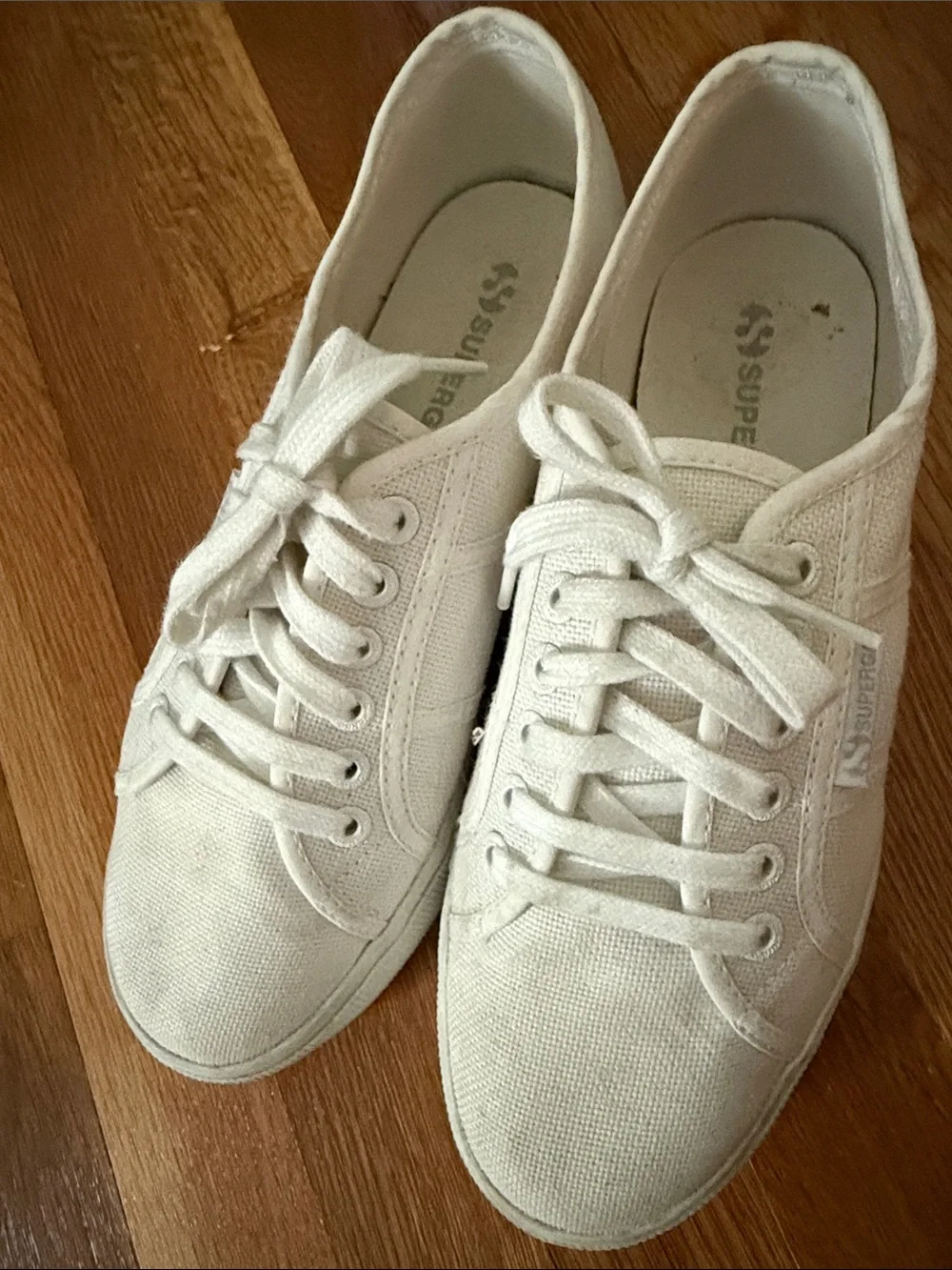Superga White Low-Top Platform Canvas Sneakers